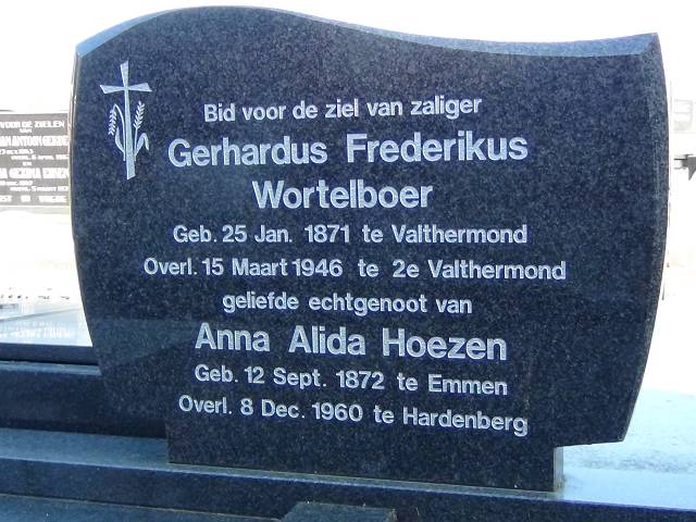Gerhardus Frederikus Wortelboer en Anna Alida Hoezen