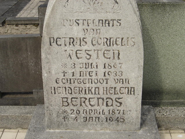 Petrus Cornelis Westen en Hinderika Helena Berends