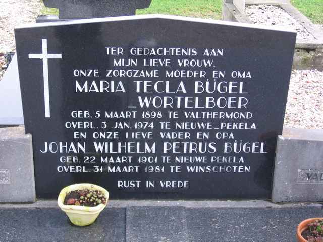 Johan Wilhelm Petrus Bugel en Maria Tecla Wortelboer